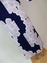 楚染浴衣 花朵圖案 日本浴衣 日本產 深藍色