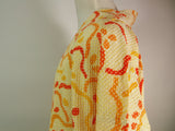 美品　総絞り　羽織　オレンジ色　花模様　日本製　絹製　Kimono jacket