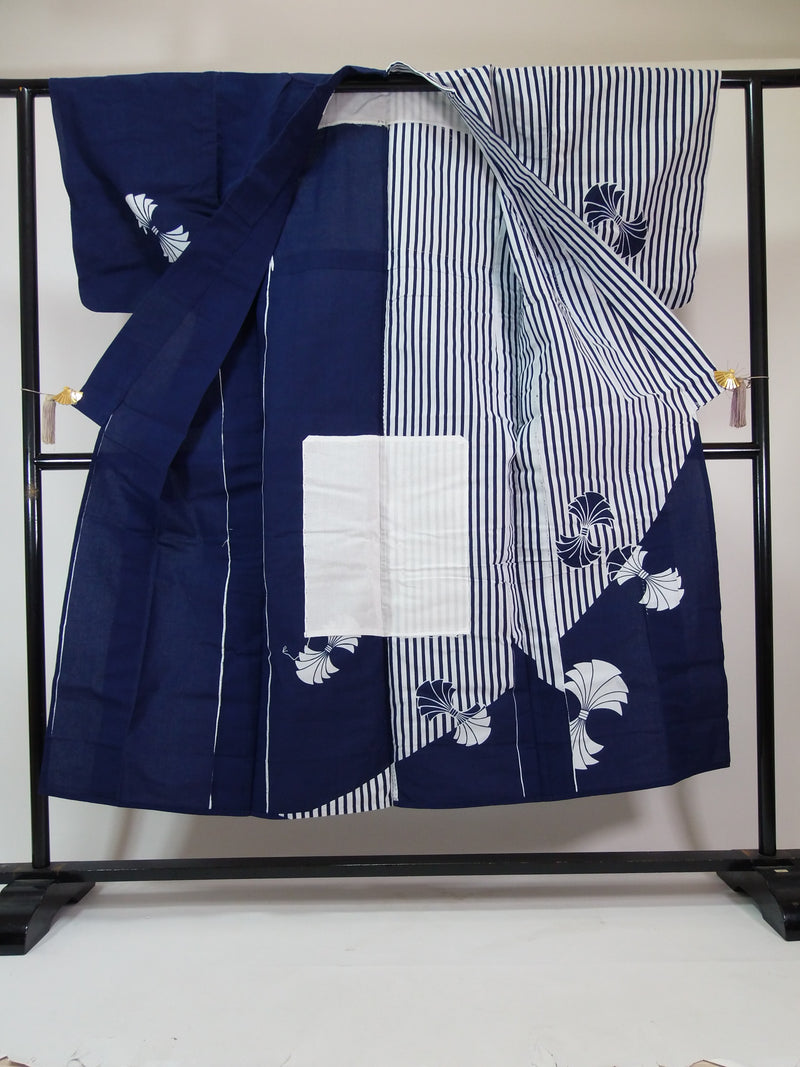 Almost beautiful, Shizome, yukata, katamikawari, noshi pattern, dancing, Hon-eha tailoring, Japanese yukata, SS size
