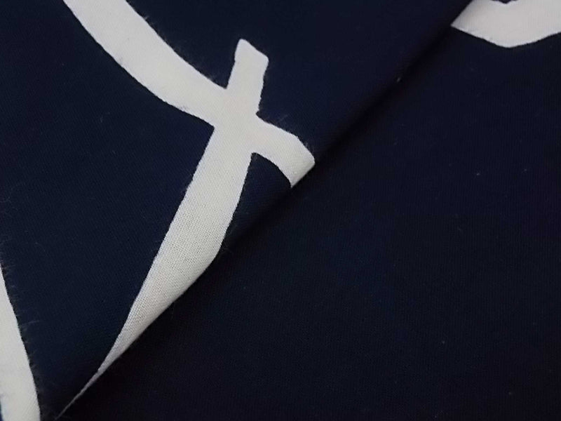 ほぼ美品　レディース　浴衣　注染　本染め　モダン柄　藍染　手縫い＋ミシン　濃紺色　反物からお仕立て　SS寸　ジュニアにも