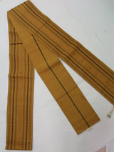 未使用 收藏品 正品築前博多織 小袋腰帶 半寬窄腰帶 示範編織 金棕色 日本產