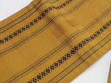 未使用　保管品　本場筑前博多織　小袋帯　半幅　細帯　献上織　金茶色　日本製品