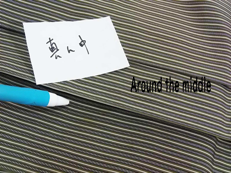 男着物用　袴パンツ 日本製　ストライプSS寸　ジュニアにも　行灯袴(スカートタイプ) くすんだ緑×グレー