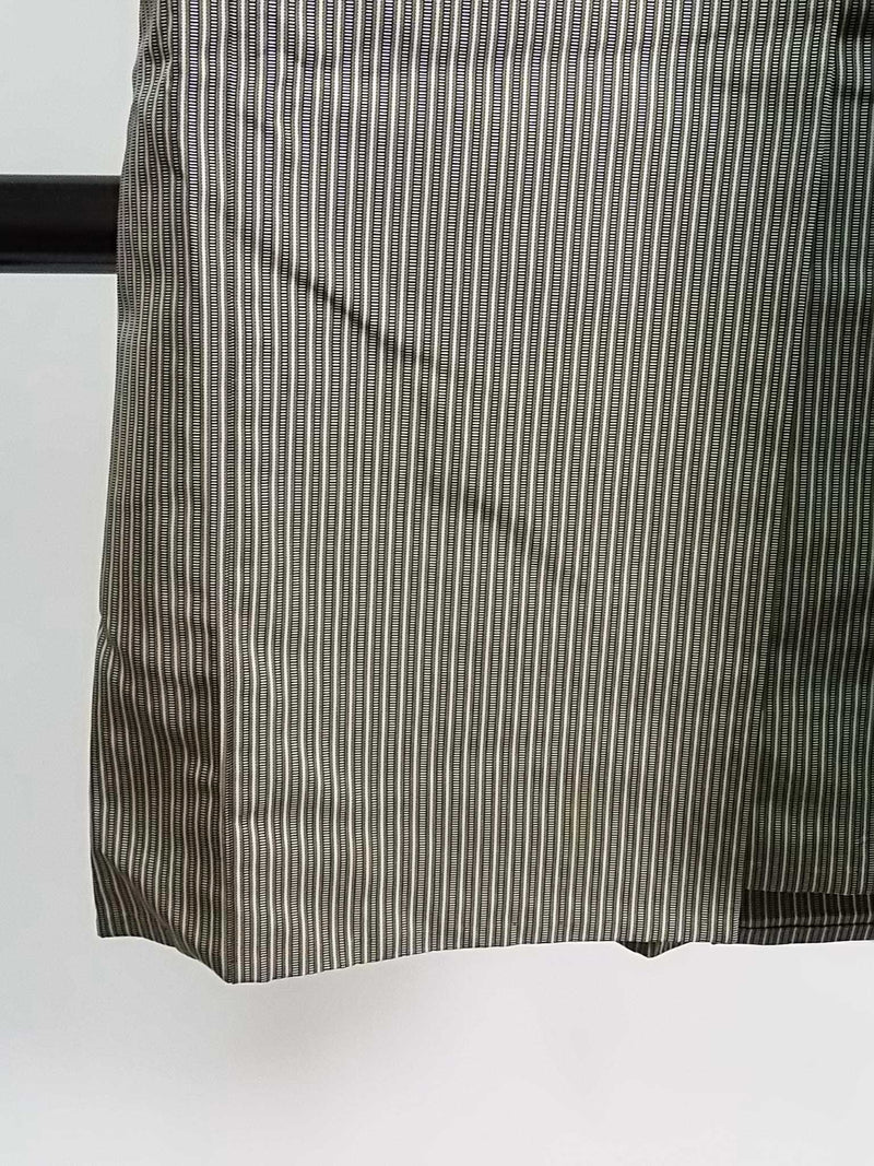 男着物用　袴パンツ 日本製　ストライプSS寸　ジュニアにも　行灯袴(スカートタイプ) くすんだ緑×グレー