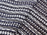 Yukata Homme Rayé Indigo | Teinture Traditionnelle | Motif à Rayures Horizontales Géométriques | Coton Bleu Marine et Blanc