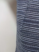 Yukata Homme Rayé Indigo | Teinture Traditionnelle | Motif à Rayures Horizontales Géométriques | Coton Bleu Marine et Blanc