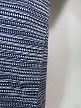 Yukata Homme Rayé Indigo | Teinture Traditionnelle | Motif à Rayures Horizontales Géométriques | Coton Bleu Marine et Blanc