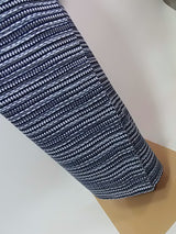 Yukata Homme Rayé Indigo | Teinture Traditionnelle | Motif à Rayures Horizontales Géométriques | Coton Bleu Marine et Blanc
