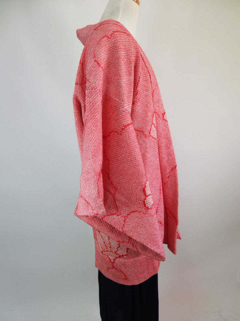 総絞り　羽織　青海波　日本の着物　絹製　Kimono jacket