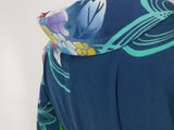 Yukata teint dans la masse, motif hortensia, cousu à la main, fabriqué au Japon, SS, également pour les juniors, yukata japonais rétro, couleur bleu-vert.
