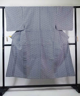 Yukata Homme Teint à la Main | Motif Hishi en Losanges | Coton Japonais Cousu Main | Bleu Marine et Blanc