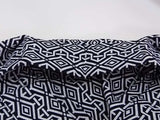 Yukata Homme Teint à la Main | Motif Hishi en Losanges | Coton Japonais Cousu Main | Bleu Marine et Blanc