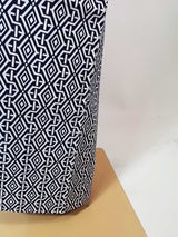 Yukata Homme Teint à la Main | Motif Hishi en Losanges | Coton Japonais Cousu Main | Bleu Marine et Blanc
