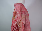 Beautiful haori, total shibori, reddish color, silk diamonds, flower pattern, silk product, Japanese product, Kimono jacket