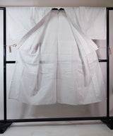 Vintage Japanese Men's Yukata | Cross Kasuri Pattern | Hand-Sewn Cotton | White