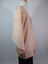 Haori, floral pattern, silk product, made in Japan, beige, hand-sewn, Kimono jacket