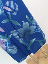 幾乎狀況良好正品染色浴衣花朵圖案復古日式浴衣藍色