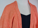 美品　総絞り　羽織　オレンジ　四角模様　日本製　絹製　Kimono jacket