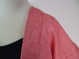 美品　総絞り　羽織　ピンク　日本製　絹製　Kimono jacket