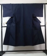 Vintage Men’s Kimono Set｜男着物3点セット 紬着物・羽織・長襦袢 正絹 手縫い 日本製 紺色  No12