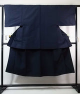 Vintage Men’s Kimono Set｜男着物3点セット 紬着物・羽織・長襦袢 正絹 手縫い 日本製 紺色  No12