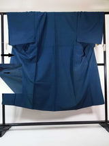 Men's Kimono, plain silk, pure silk, Japanese product, navy blue, kimono only Japanese men's kimono