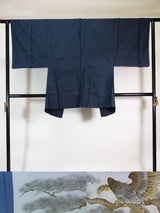 Beautiful men's kimono, haori jacket only, Oshima Tsumugi brand, tortoise shell pattern, navy blue, good for room wear