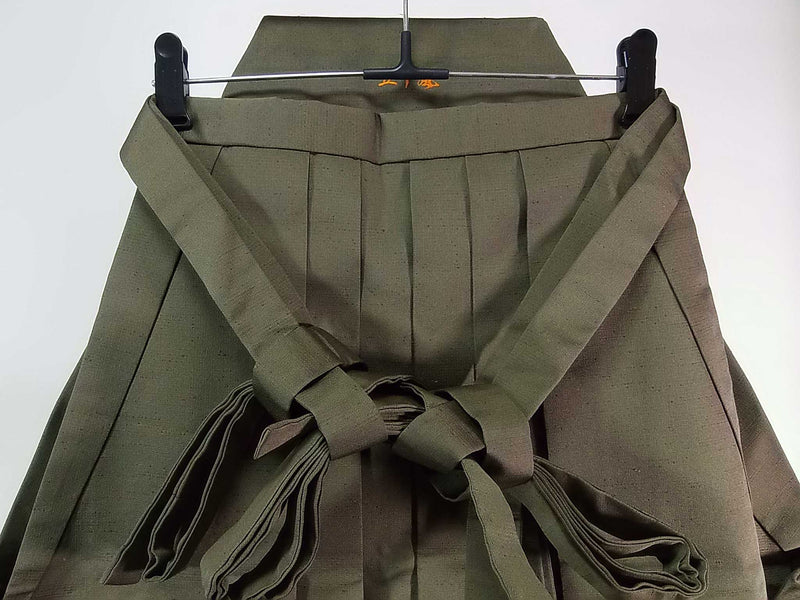 Hakama Pants for Men's Kimono, Made in Japan, Pure Silk, Silk, M Size, Khaki Color, Gyotan Hakama (Skirt Type)