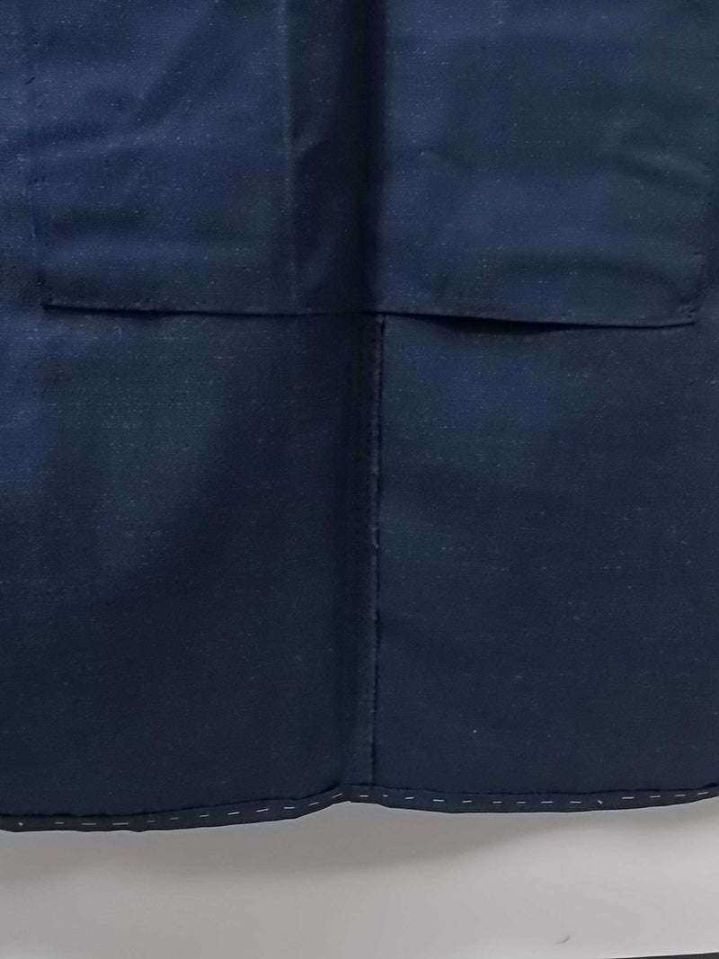 Kimono pour homme inutilisé, ensemble 2 pièces composé d'une veste haori et d'un kimono, laine, sans motif, bleu foncé, beau 2-5