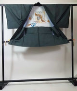男着物　羽織ジャケットセット　亀甲　大島紬ブランド　Japanese men's kimono No.8
