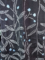 Haori, shibori total, noir, motif floral, soie, produit japonais Veste de kimono