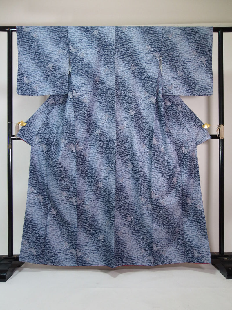 Women's Kimono, Washable Kimono, Komon, Butterfly design, Made in Japan