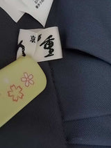 ゴシッククロス刺繍 洗える男袴 グレー ポリエステル Lサイズ 紐下92cm (36,2in)Lサイズ　日本製品　京都九重製品