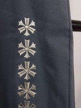 ゴシッククロス刺繍 洗える男袴 グレー ポリエステル Lサイズ 紐下92cm (36,2in)Lサイズ　日本製品　京都九重製品