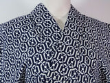 **Yukata Homme Teint selon la Technique Traditionnelle | Motif Kikkō (Écailles de Tortue) | Cousu Main | Coton**