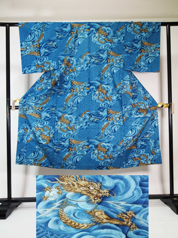 Beautiful long underwear for men's kimono, dragon wool, also for loungewearJapanese men's kimono