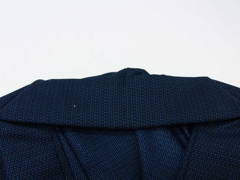 Unused men's kimono, tsumugi kimono, tortoise shell, wool, Japanese product, navy blue, kimono only Japanese men's kimono