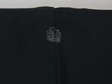 Black haori, ship pattern, Japanese embroidery, silk product with Japanese family crest Kimono jacket