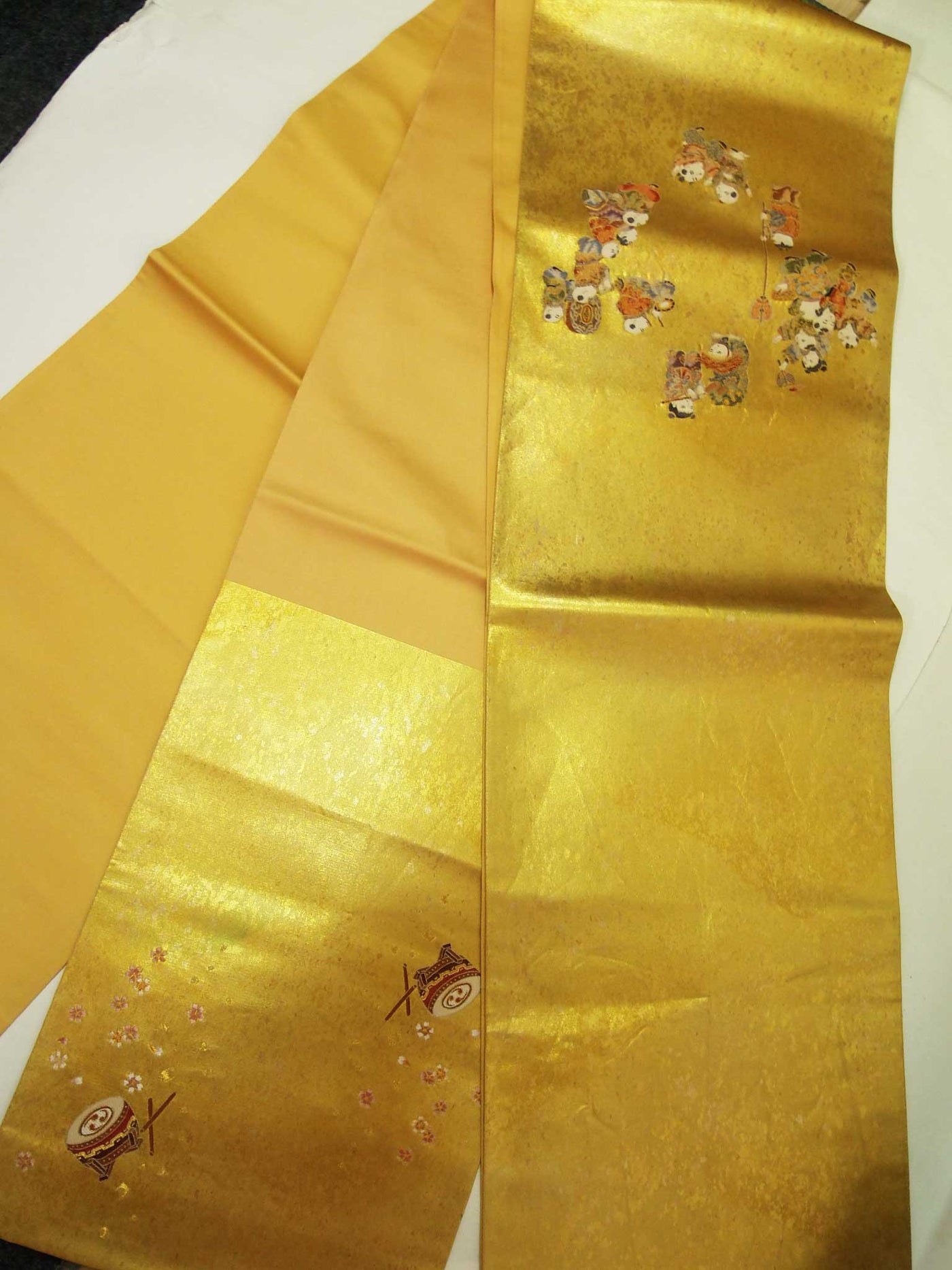 エクリンA389★高級‼️沈金箔‼️袋帯テーブルランナー2ｍ20cm A599☆高級‼️豪華刺繍‼️袋帯正絹テーブルランナー2m16cm