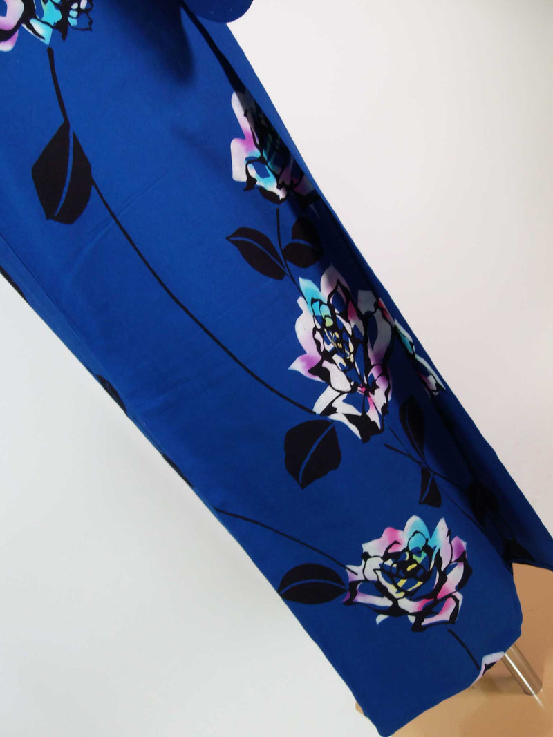 Beautiful, injected dye yukata, rose design, adult cute, hand-sewn on combed fabric, blue