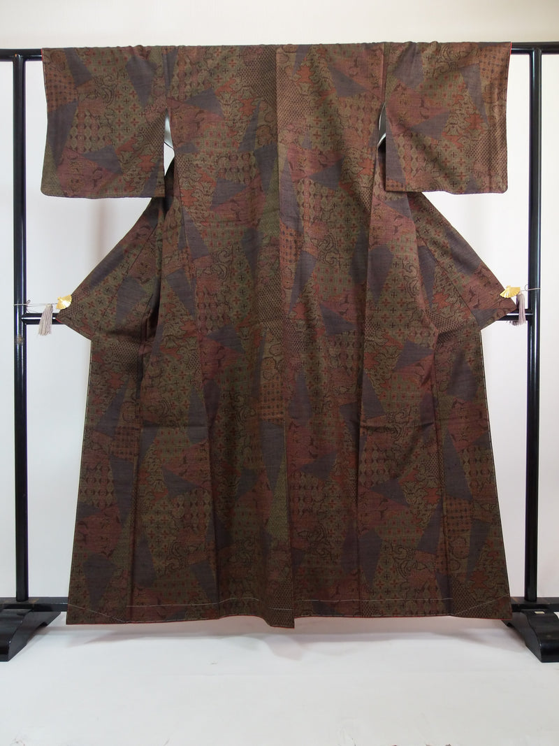 Tsumugi kimono Tokamachi inutilisé, motif Kiribame, kimono japonais, en soie, produit japonais, magnifique.