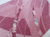Beautiful Kimono, washable at home, small pattern of flowers in gold, Japanese crepe, polyester, pink, Japanese kimono