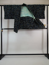 Haori (Japanese traditional haori coat), black, flower pattern, silk, Japanese product Kimono jacket