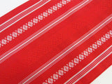 Honba Chikuzen Hakata-ori Small pouch obi, half-width narrow obi, dedication weave, red japanese yukata obi