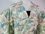 robe de kimono faite à partir de vrais kimono kimono kimono robe produits en soie unisexe Pure soie motif traditionnel japonais Chayatsuji jaune clair