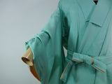 robe de kimono fabriquée à partir d'un vrai kimono kimono robe de kimono produits en soie unisexe Sleeve drape type soie motif traditionnel japonais Vert