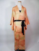 kimono gown kimono gown with waist ribbon belt kimono robe silk products unisex kimono coat kimono remake maxi length cardigan loose beige