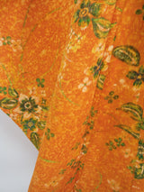 robe de kimono fabriquée à partir d'un vrai kimono kimono robe de kimono produits en soie unisexe manteau de kimono kimono long doublé couleur orange motif floral teint à la main