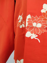 道行きコート　レトロ　花文様　正絹   kimono cardigan  almost mint condition